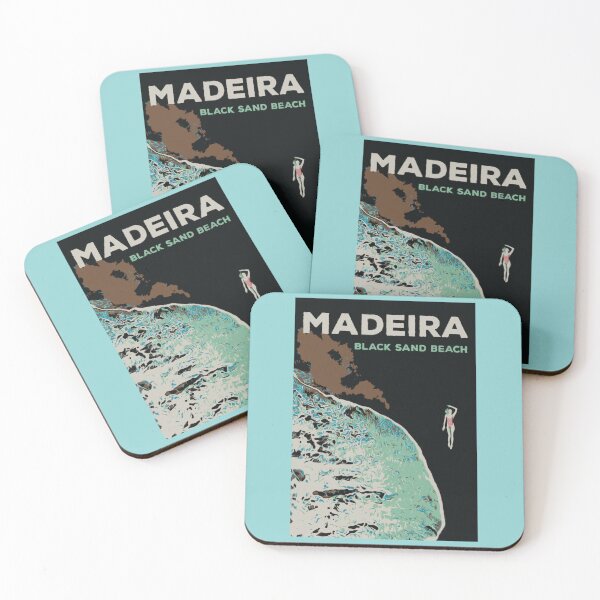 Item preview, Madeira's Black Sand Beach lady illustration, Portugal designed and sold by Lemomo-artworks.