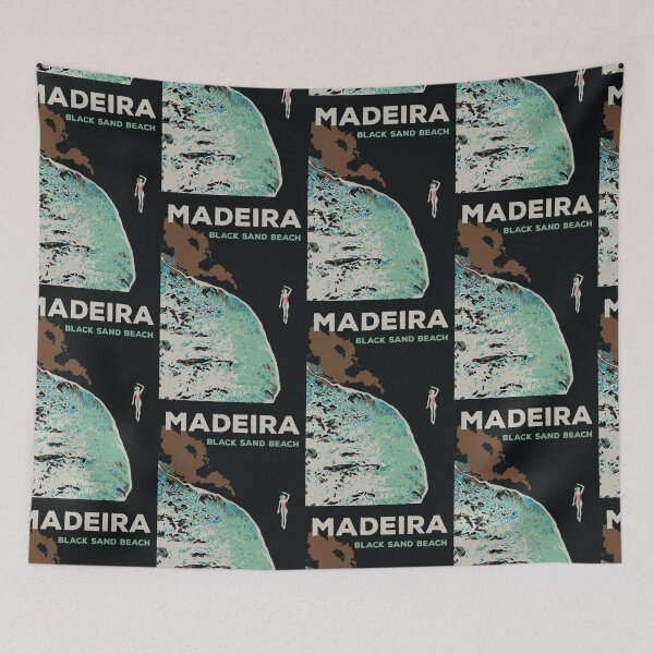 Item preview, Madeira's Black Sand Beach lady illustration, Portugal designed and sold by Lemomo-artworks.