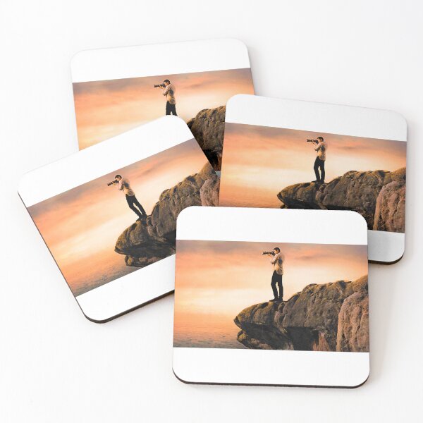 Item preview, Sunset photographer standing on a rock  designed and sold by wide26.