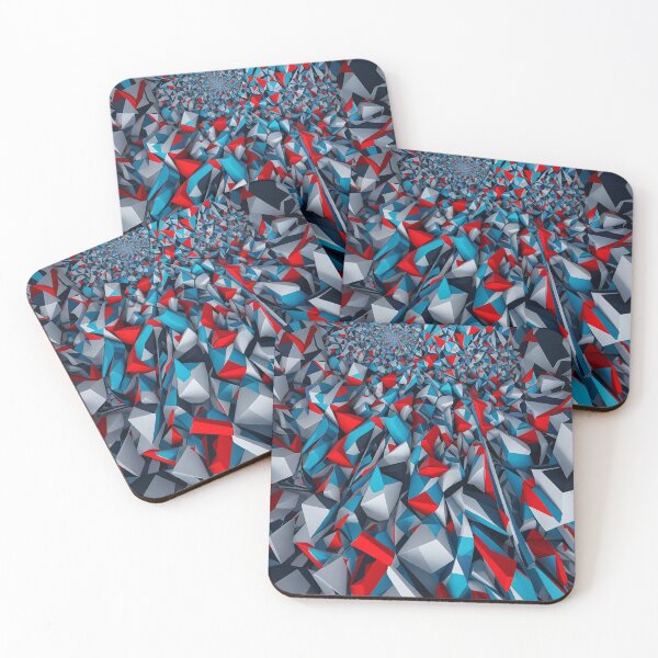 Item preview, 3d composition with triangles of three colors retro art painting  designed and sold by Carlos Gudino.