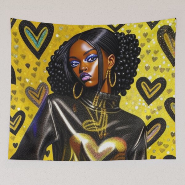 Item preview, Black heart fashion print  designed and sold by Roxburylane.