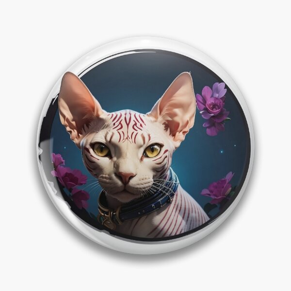 Item preview, A Sphynx Cat with Yellow Eyes and a Collar designed and sold by Robo-toons.