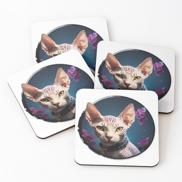 Item preview, A Sphynx Cat with Yellow Eyes and a Collar designed and sold by Robo-toons.