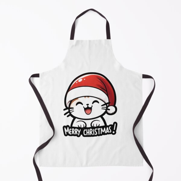 Item preview, Merry Christmas with a Smiling Cat in a Santa Hat designed and sold by fc2c.