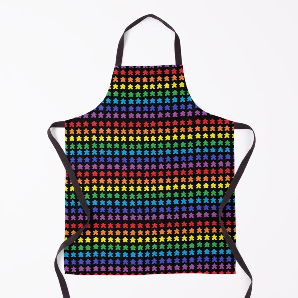 Item preview, Mini Colour Block Meeple Rainbow Tabletop Pride Black Background designed and sold by JEL-Designs.