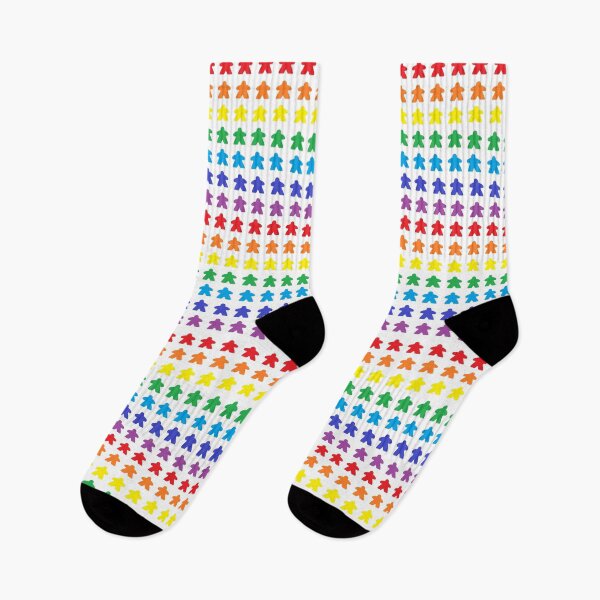 Item preview, Mini Colour Block Meeple Rainbow Tabletop Pride White Background designed and sold by JEL-Designs.