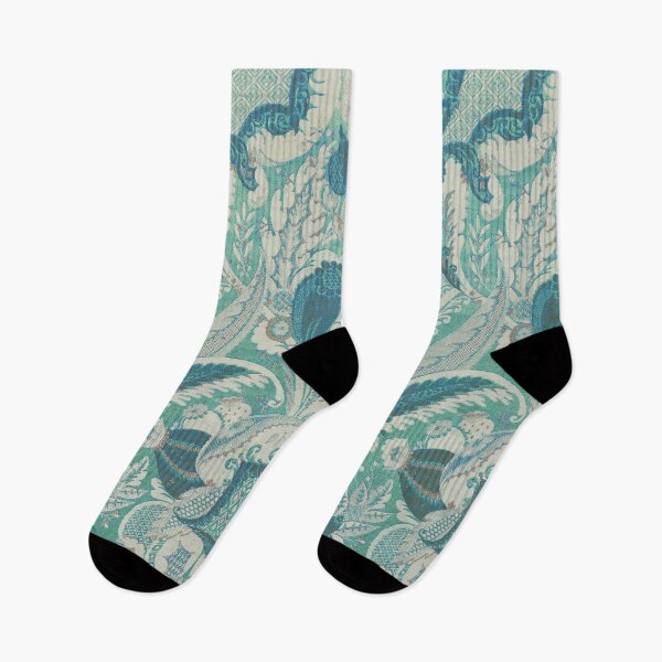 Item preview, Aqua Embroidered Paisley designed and sold by Rachel Grunig.