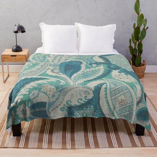 Item preview, Aqua Embroidered Paisley designed and sold by Rachel Grunig.