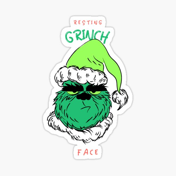 Finduat 20pcs Grinch Stickers For Ornaments Grinch Face Decals