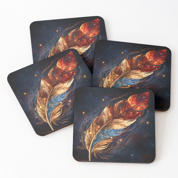 Item preview, Colorful cosmic feather art print designed and sold by dcrc.