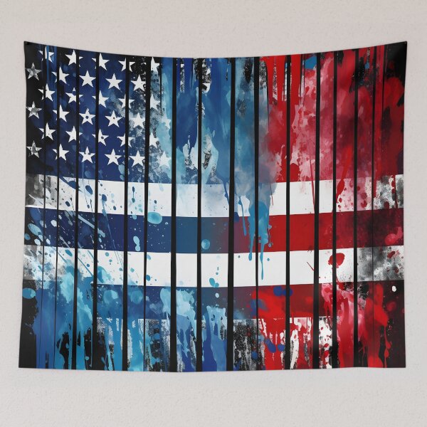 Item preview, Abstract American flag watercolor print designed and sold by dcrc.