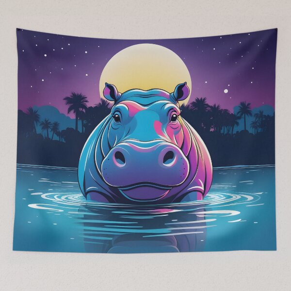 Item preview, Hippo Artwork designed and sold by WildlifeInc.