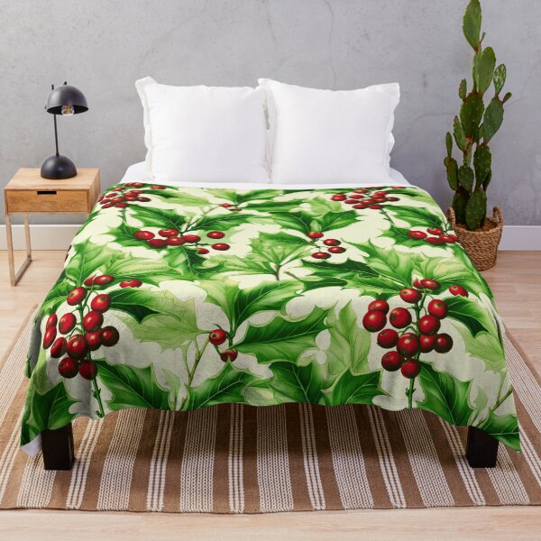 Item preview, Christmas Holly Leaves With Red Berries Xmas Pattern designed and sold by DEC02.