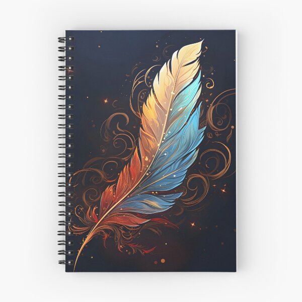 Item preview, Colorful cosmic feather art print designed and sold by dcrc.