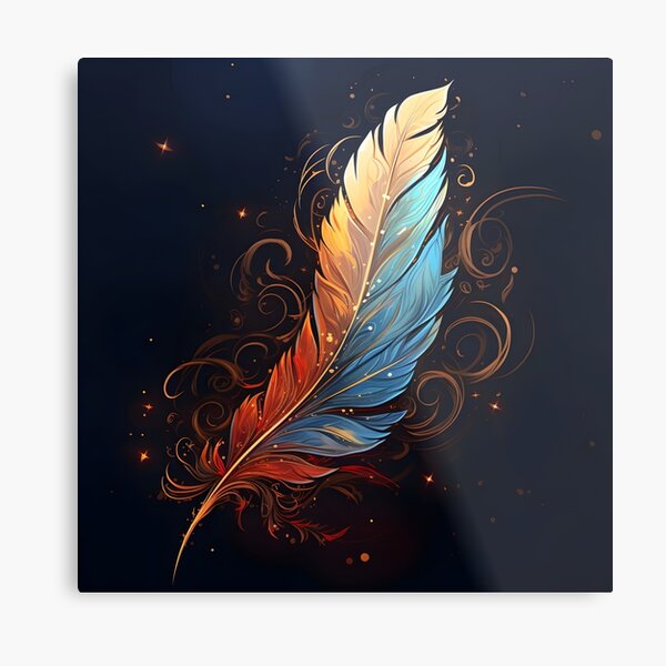 Item preview, Colorful cosmic feather art print designed and sold by dcrc.