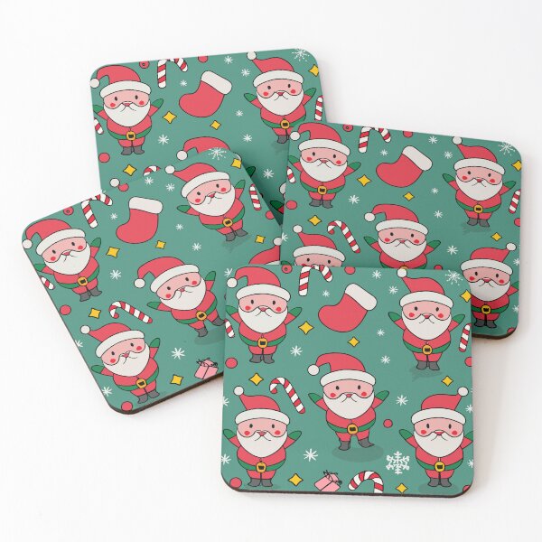 Item preview, Christmas colorful santa pattern designed and sold by tinytwist.