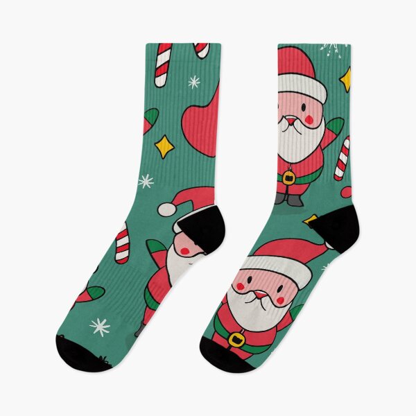 Item preview, Christmas colorful santa pattern designed and sold by tinytwist.
