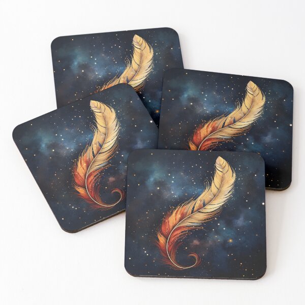 Item preview, colorful cosmic feather art print designed and sold by dcrc.