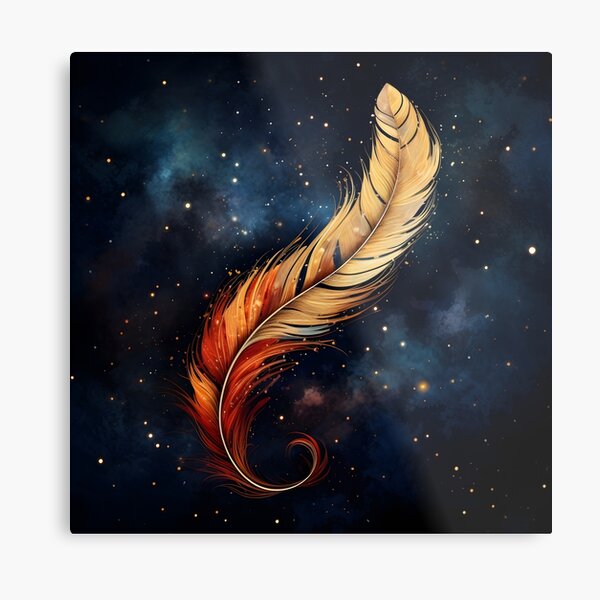 Item preview, colorful cosmic feather art print designed and sold by dcrc.
