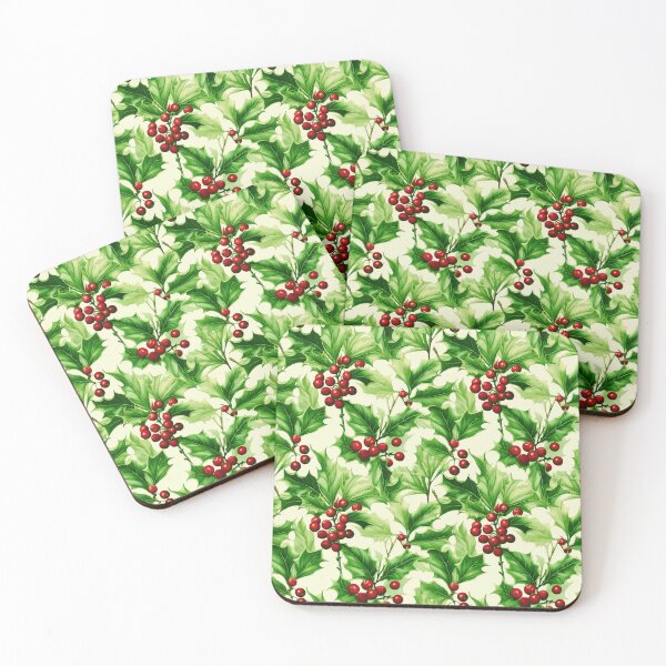 Item preview, Christmas Holly Leaves With Red Berries Xmas Pattern designed and sold by DEC02.