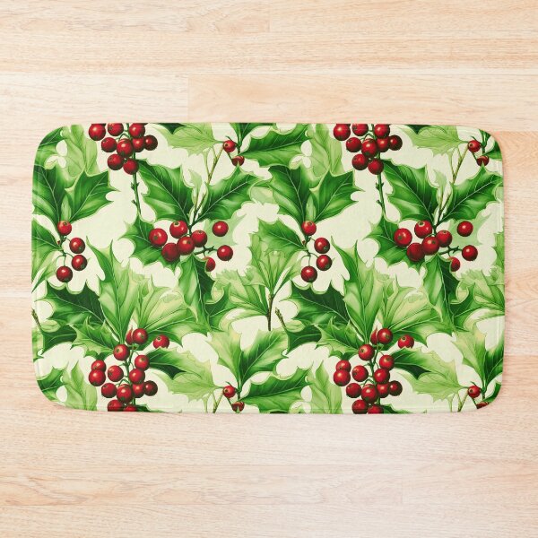 Item preview, Christmas Holly Leaves With Red Berries Xmas Pattern designed and sold by DEC02.