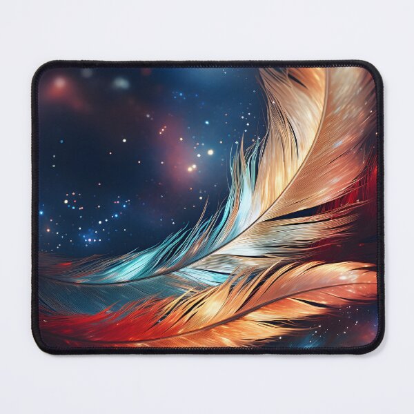 Item preview, colorful cosmic feather art print designed and sold by dcrc.