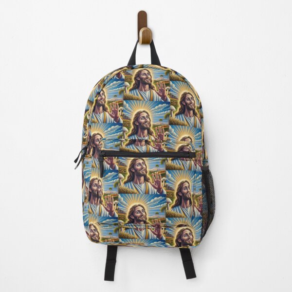 Item preview, ai generated Jesus waving high designed and sold by Storiesforyou.