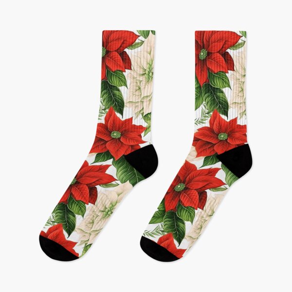 Artikelvorschau, Weihnachten, rot weiß, weihnachtsstern, blumen, altmodisch, muster entworfen und verkauft von DEC02.