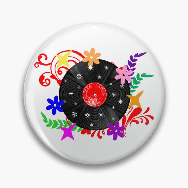 Item preview, Vinyl record decorated with floral designs designed and sold by Mahilis.
