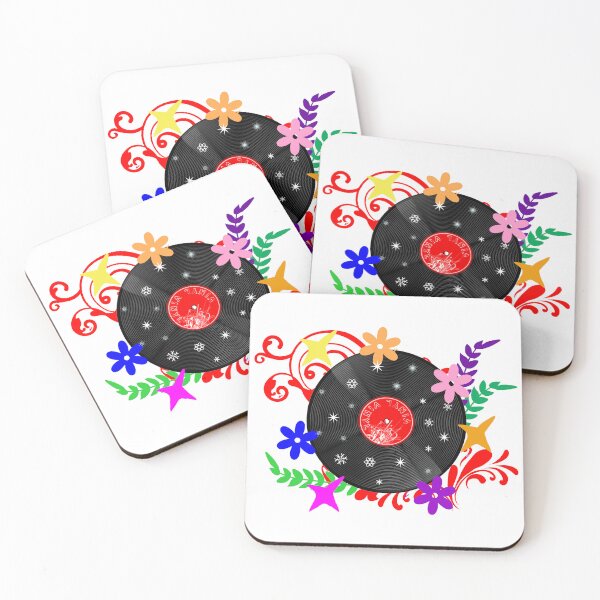 Item preview, Vinyl record decorated with floral designs designed and sold by Mahilis.