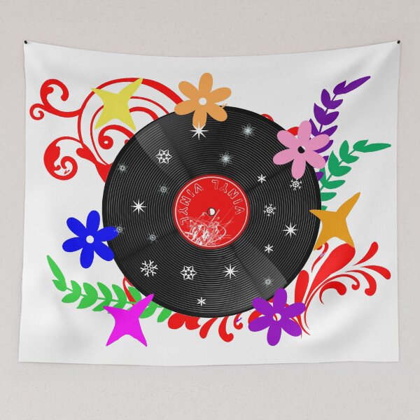Item preview, Vinyl record decorated with floral designs designed and sold by Mahilis.
