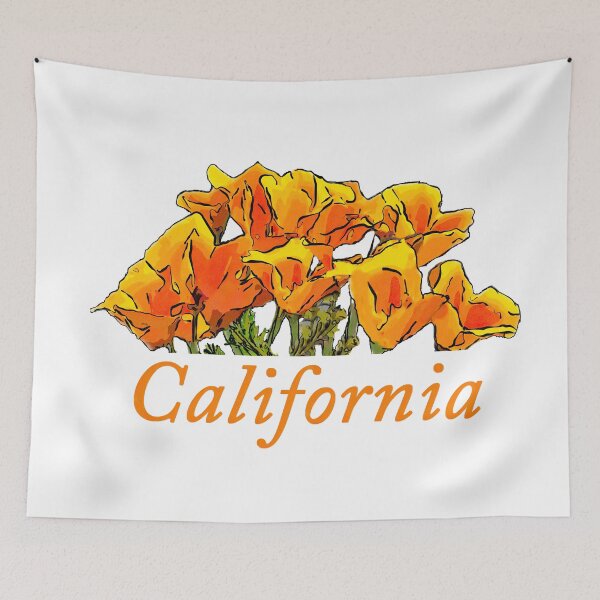 Item preview, Stylized California Poppies with "California" Text designed and sold by SusanEileenEvans.