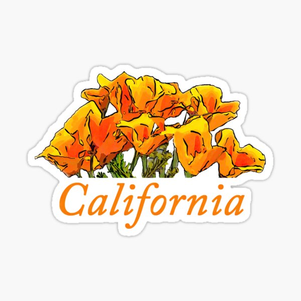 Item preview, Stylized California Poppies with "California" Text designed and sold by SusanEileenEvans.