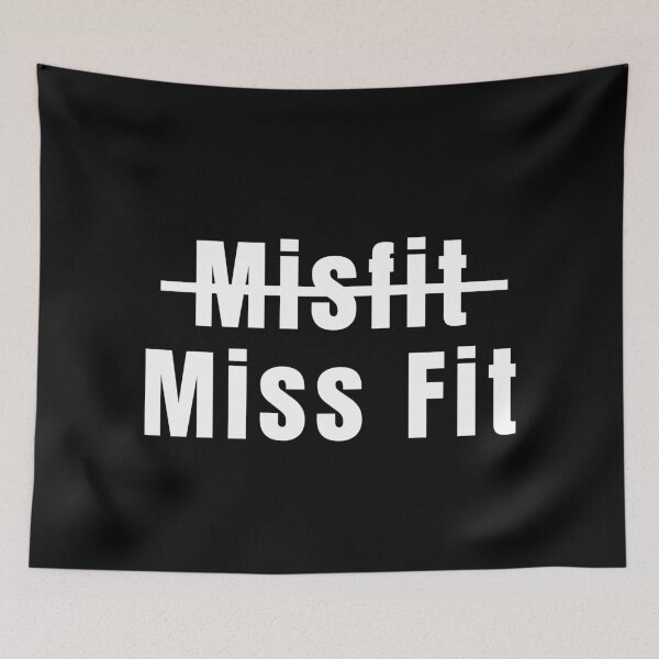 Item preview, Athletic Girl Gym Rat Misfit Miss Fit Workout Sport white font designed and sold by Neeshki.
