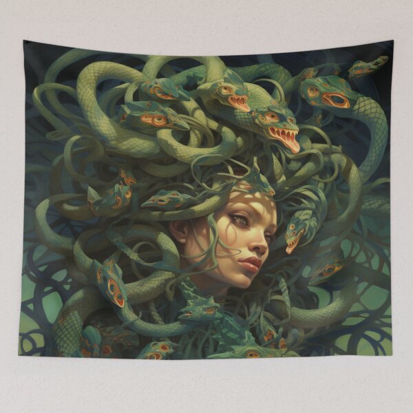 Item preview, "Serpentine Elegance: The Medusa Chronicles" designed and sold by VinciArt24.