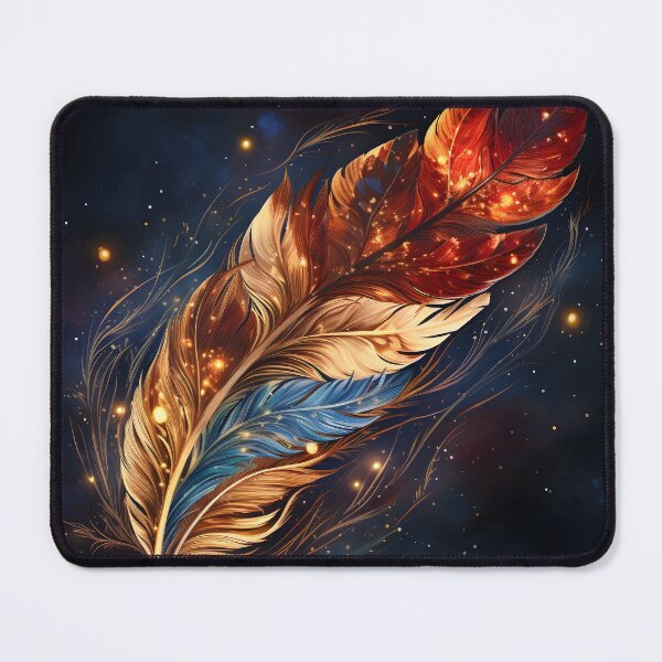 Item preview, Colorful cosmic feather art print designed and sold by dcrc.