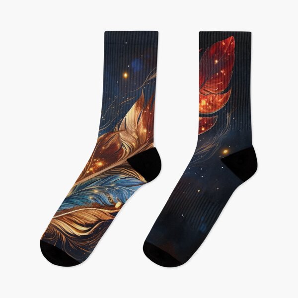 Item preview, Colorful cosmic feather art print designed and sold by dcrc.