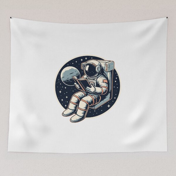 Item preview, Astronaut reading a book in space designed and sold by TomTeeShop01.