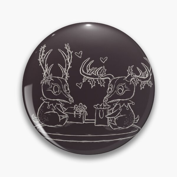 Item preview, Spooky Yule Deer Gift Exchange | Cute Nightmare Deer White Line Art designed and sold by Karli Mogen.