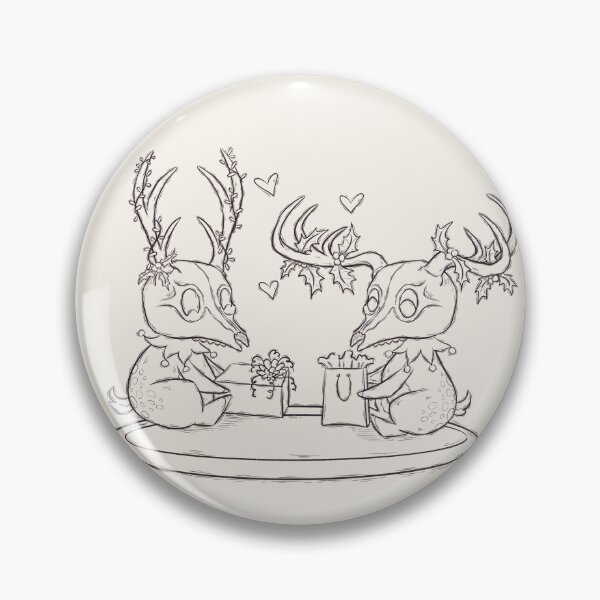 Item preview, Spooky Yule Deer Gift Exchange | Cute Nightmare Deer Black Line Art designed and sold by Karli Mogen.
