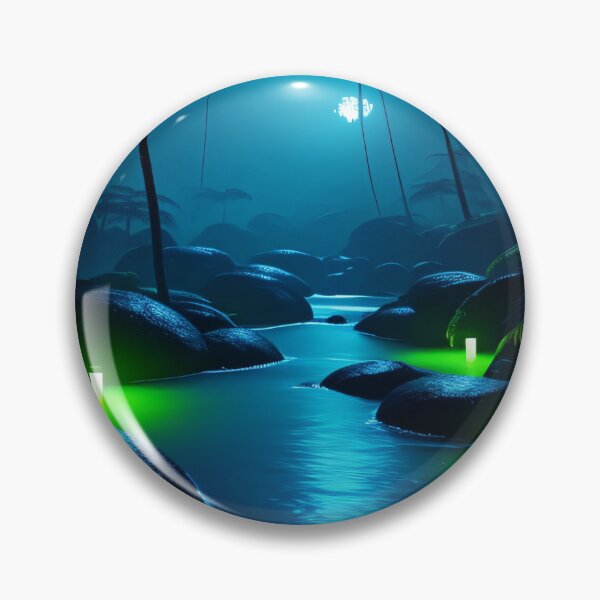 Item preview, Dream Green Neon On River Lights Jungle Forest designed and sold by PosterPalace.