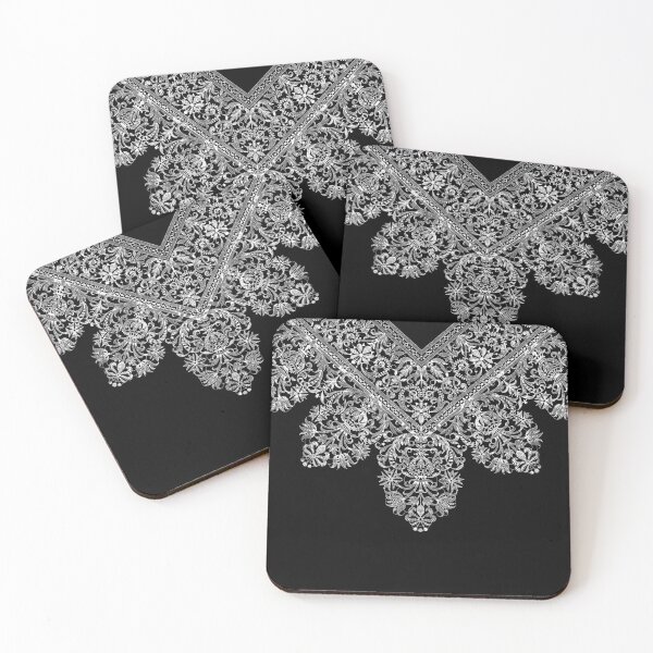 Item preview, Elegant Luxury Lace Antique 17th Century Italian Lace Pattern Black designed and sold by NouveauAge.
