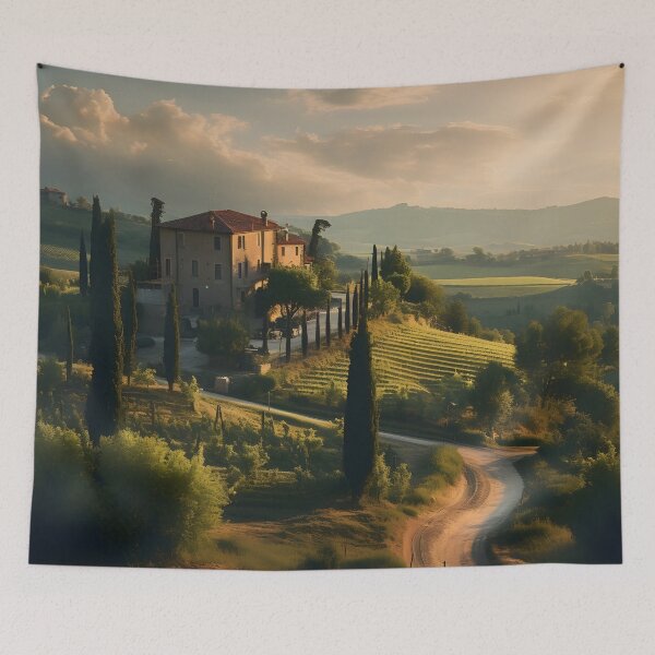 Item preview, beautiful tuscan landscape print designed and sold by dcrc.