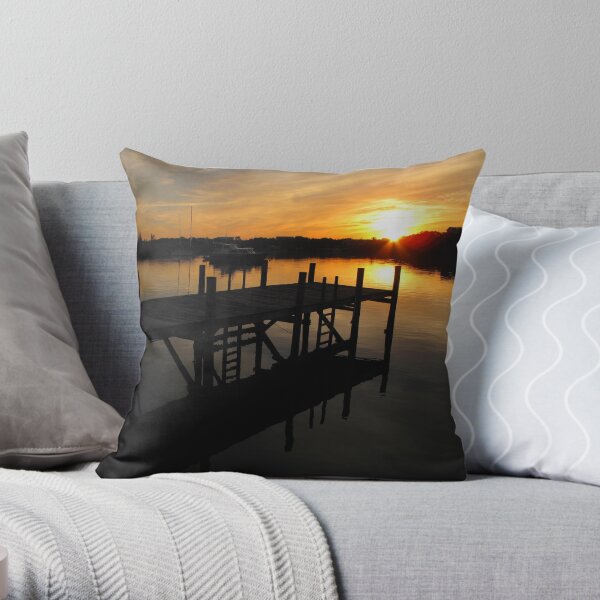 Black Sound Sunrise Throw Pillow