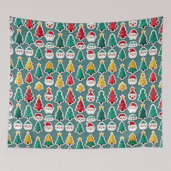Item preview, Cute Santa And Christmas Tree Stickers designed and sold by PlanetMarker.