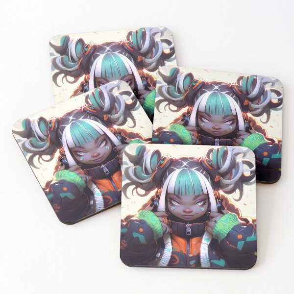 Item preview, Vibrant Futuristic DJ Anime Girl designed and sold by bubblegoth.