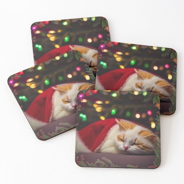 Item preview, Sleeping Christmas Cat designed and sold by Shauntoleary.