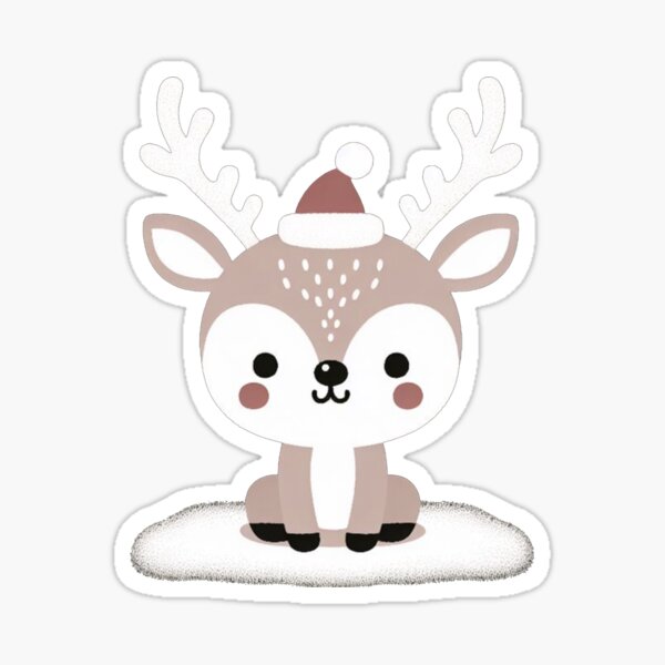 Cute reindeer Christmas design Sticker