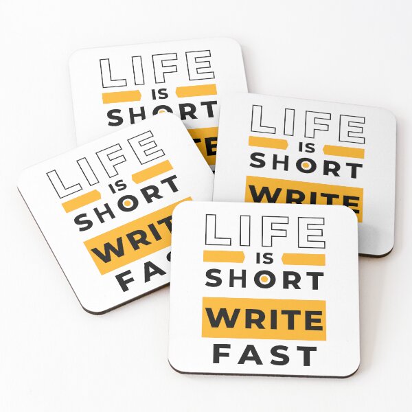 Item preview, "Life Is Short; Write Fast" Quote (White Background) designed and sold by MusesWhispers.