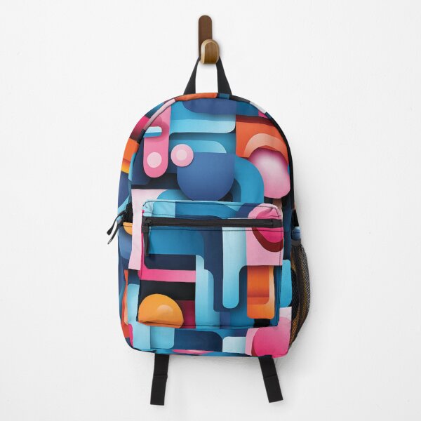Item preview, Retro decoration cubist, colourful (blue orange and pink) designed and sold by ElliotMus.